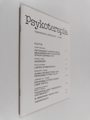 Psykoterapia 3/1987 : Therapeia-säätiön jäsenlehti