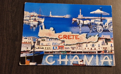 CHANIA CRETE GREECE, KREETA, KREIKKA, kulkenut postikortti