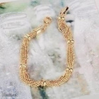 2404 ..18k Golden Duble Vogue Kaunis Helmillä ..  Rannekoru - pikkukuva 2