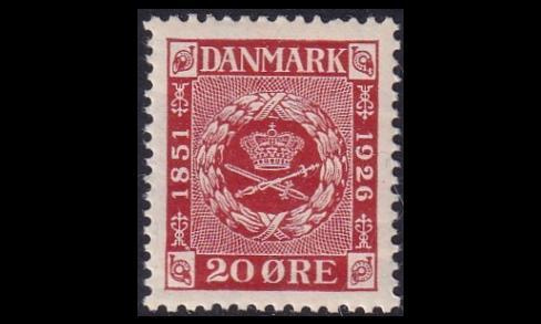 Tanska 154 ** Postimerkinjuhlavuosi 20 öre (1926)