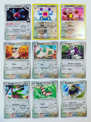 Pokemon Reverse Holo kortteja 9kpl