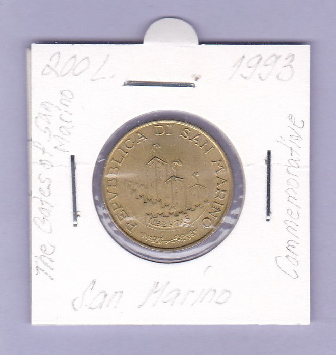 San Marino 200 Lire v.1993 KM#300 Comm.