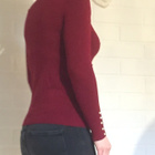 Zara Knit tummanpunainen neule M - pikkukuva 2
