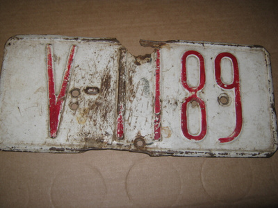 Moottoripyörän siirtokilpi V-1189