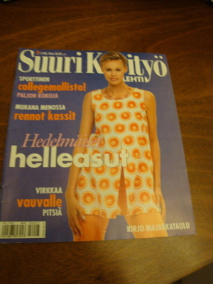 SUURI KÄSITYÖ  -LEHTI 7/ 1998 KIRJO MAJAKKATAULU, VAUVALLE..