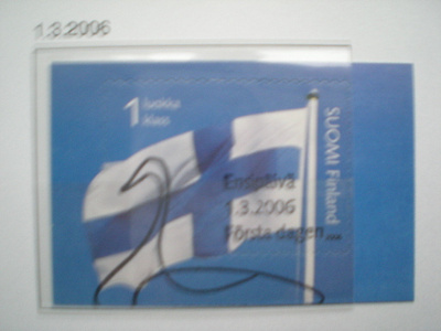 EP-leimattu merkki 1. lk Suomen lippu 2006 - LaPe 1784