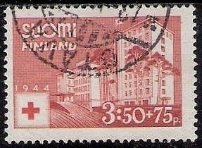 1944 Punainen Risti 3:50 mk + 75 p leimattu LaPe 280