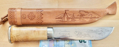 VANHA Puukko Marttiini Lapinleuku Aika Iso n. 26 cm KOMEA