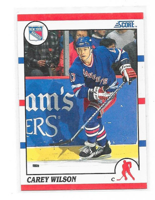 1990-91 Score #254 Carey Wilson NY Rangers ex HIFK RC