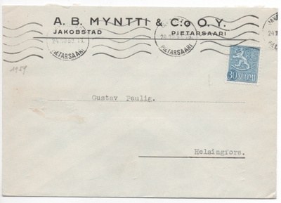 Pietarsaari firmakuori 1959 A.B. Myntti & Co. OY