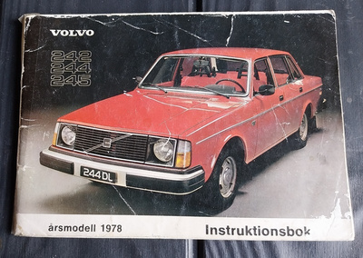 VOLVO 242 244 245 årsmodell 1978 instruktionsbok