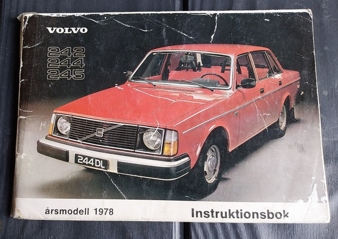 VOLVO 242 244 245 årsmodell 1978 instruktionsbok