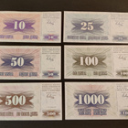 Bosnia Herzegovina 10 - 1000 Dinara 1992 P10-15, UNC - pikkukuva 1