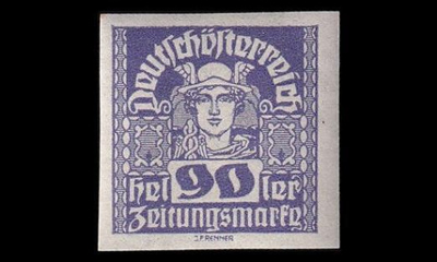 Itävalta 308x ** Sanomalehtimerkki 90 H (1920)