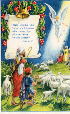 Vanha joulukortti-Curt Nyström