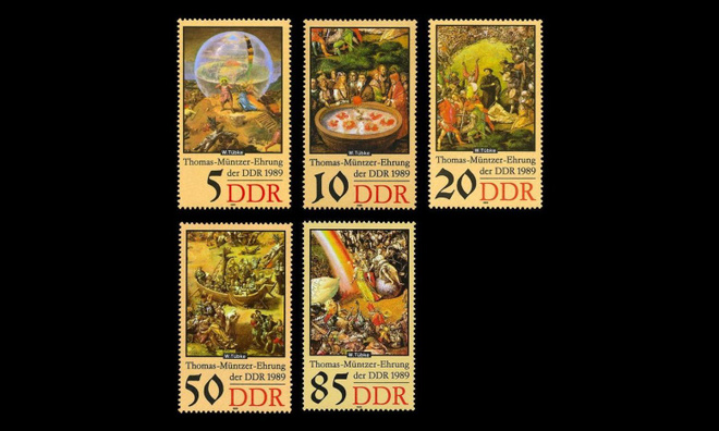 DDR 3269-73 ** Thomas Müntzer, maalauksia (1989)