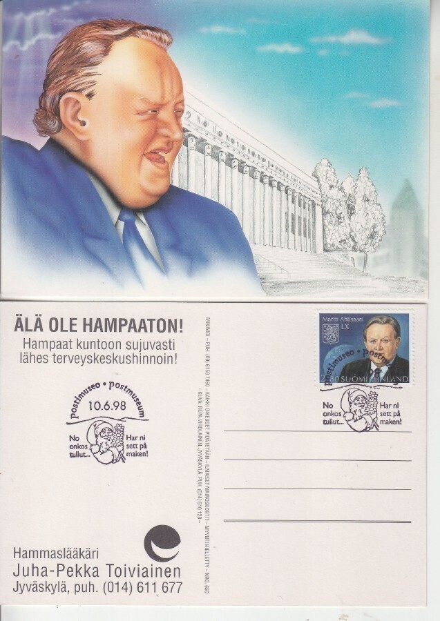 Martti ahtisaari kortti erikoisleimalla. (3)