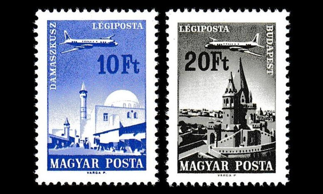 Unkari 2315-6 ** Lentoposti kaupunkeja ja lentokoneita (1967