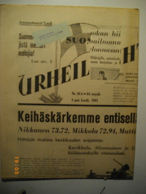 Suomen Urheilulehti Nro 36A/1941 (15.3)