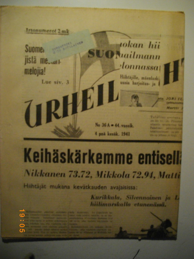Suomen Urheilulehti Nro 36A/1941 (15.3)