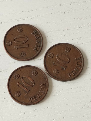 10 penniä 1924 3kpl