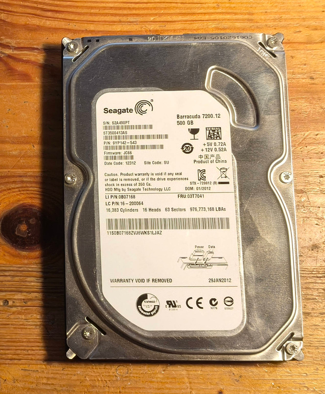 500GB 3,5" kiintolevy