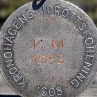 Hopeoitu Urheilumerkki 1955. Halkaisija - 31 mm. - pikkukuva 4