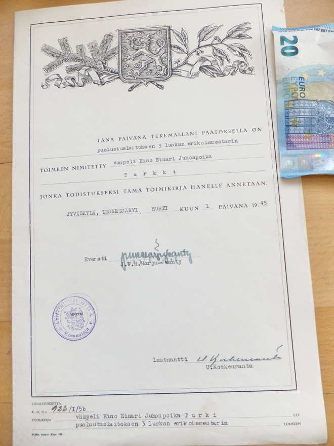 VANHA Nimityskirja Lentorykmentti 4 1945