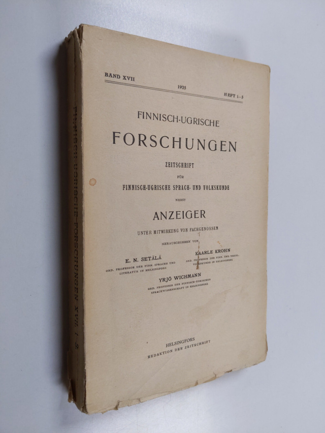 Finnisch-ugrische forschungen : Band XVII Heft 1-3
