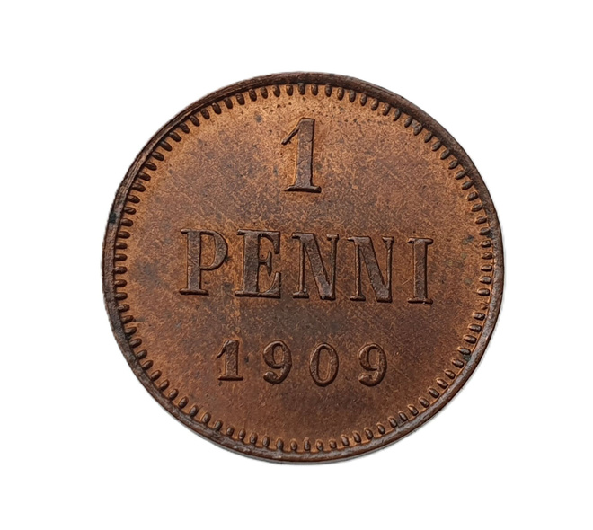 1 penni 1909 - hienokuntoinen!