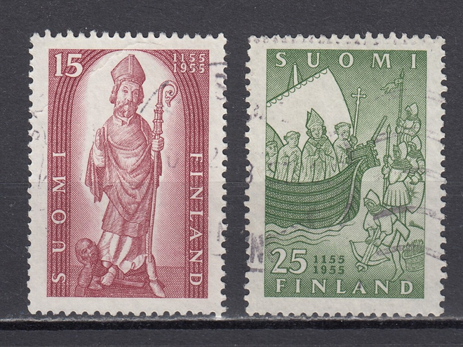 1955 Lape 439 - 440 Suomen kirkko 800 v.
