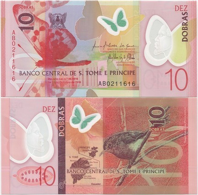 Sao Tome E Principe 10 Dobras 2016 (2018) UNC Polymer