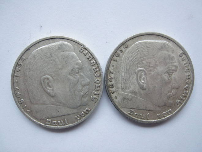 Saksa 5 reichsmark 1935 ja 1936 hopeaa
