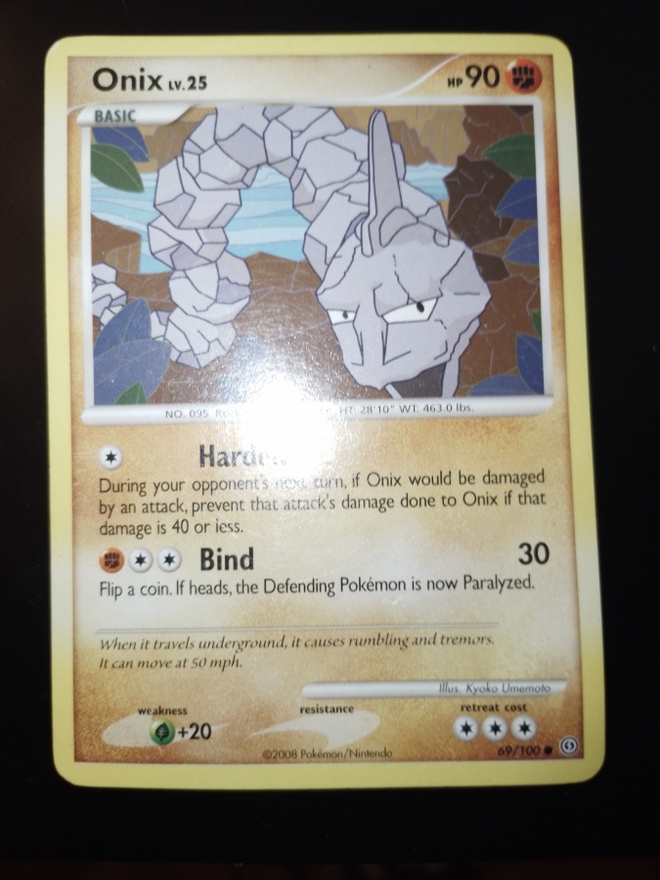 Onix 69/100 Pokemon Stormfront card