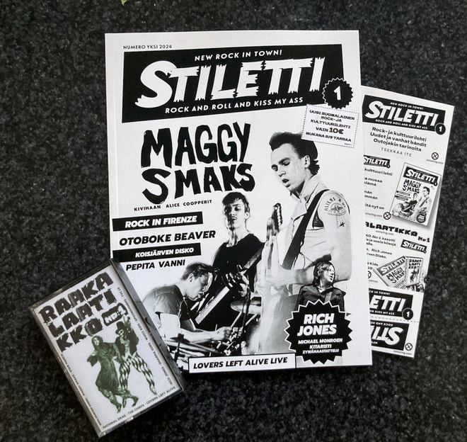 STILETTI -lehti Numero 1. 10/2024 + RAAKALAATIKKO KASETTI