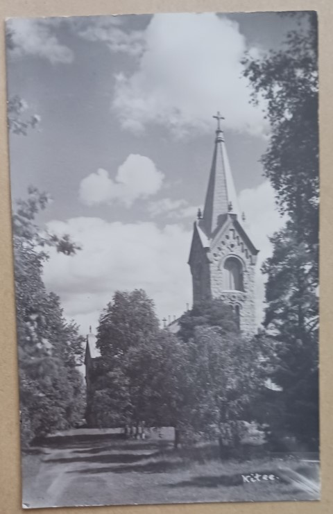 Kitee, Kiteen kirkko, vanha valokuvapk, p. 1957