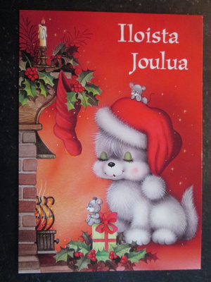 KULKEMATON KISSSA JA HIIRI YSTÄVINÄ JOULUNA JOULUKORTTI