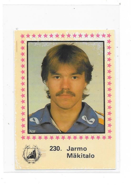84-85 Elitserien tarra #230 Jarmo Mäkitalo Södertälje Reipas