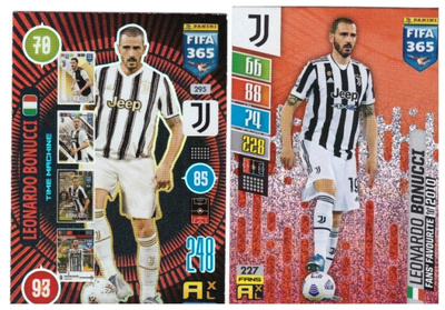 2 x LEONARDO BONUCCI Italia, Juventus, Jalkapallo Kortteja