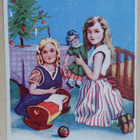 Pikkuleidit leikkivät joululahjanukellaan, joulukuusi, 1933 - pikkukuva 1