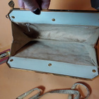 VINTAGE KÄÄRMEEN NAHKA CLUTCH. HIENO. PUNA - BEESI - pikkukuva 3