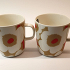 Marimekko Unikko muki 4 dl terra-valkoinen-punainen 2kpl - pikkukuva 1