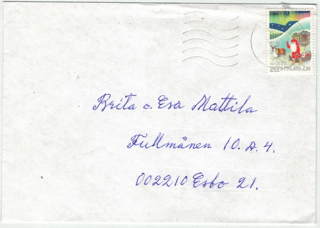 1999 joulu 2,50 mk kirje