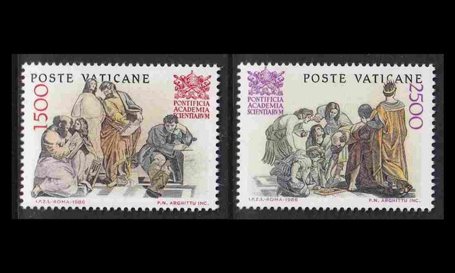 Vatikaani 897-8 ** Tiedeakatemia 50v (1986)