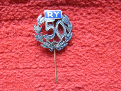 Raittius Yhdistys 50v. merkki - hopeaa -