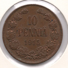 10 PENNIÄ 1915 /#c (leimakiiltoa, terävä lyönti!) - pikkukuva 1