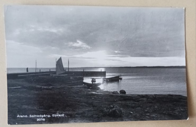 Åland, Eckerö, Solnedgång 2078, vanha vkpk, p. 1941