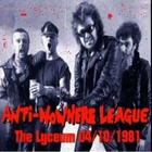 ANTI-NOWHERE LEAGUE the lyceum, london 4.10.1981 - pikkukuva 1
