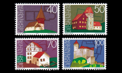 Liechtenstein 630-3 ** Muistomerkkiensuojeluvuosi (1975)