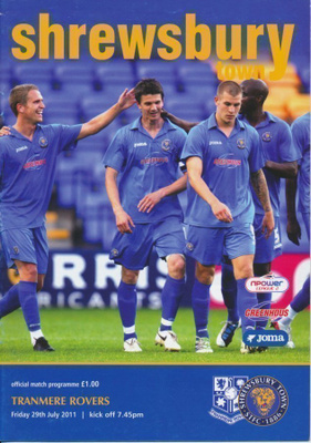Jalkapallo otteluohjelma Shrewsbury - Tranmere Rovers 2011